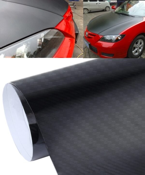 5D High Gloss Carbon Fiber Car Vinyl Wrap Sticker Decal Film Sheet Air Release, Size: 152cm x 50cm