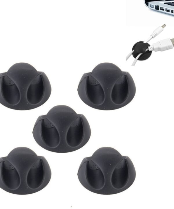 5 PCS Double Hole Cable Clips, Cable Management System and Cord Organizer Solution, 5 PCS Double Cable Clips(Black), 5 PCS Double Cable Clips(Grey), 5 PCS Double Cable Clips(Brown)
