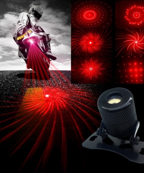 200mW Universal Car And Motorcycle Rear-end Alarm 650nM Laser Fog Anti-Collision Warning Lamp with Six Pattern, DC 8-36V Cable Length: 60cm, 200mW
