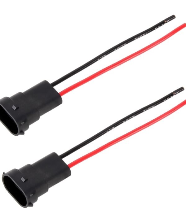 1 Pair H8 / H11 Bulb Holder Base Male Socket with Wire