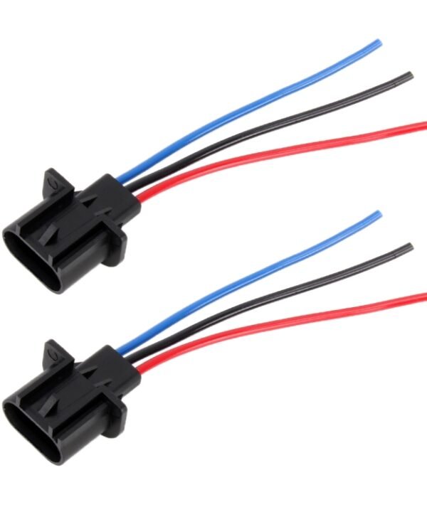 1 Pair H13 Bulb Holder Base Male Socket with Wire