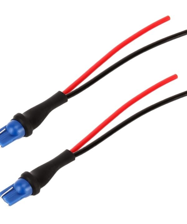 1 Pair T10 / W5W / 194 Bulb Holder Base Male Socket with Wire
