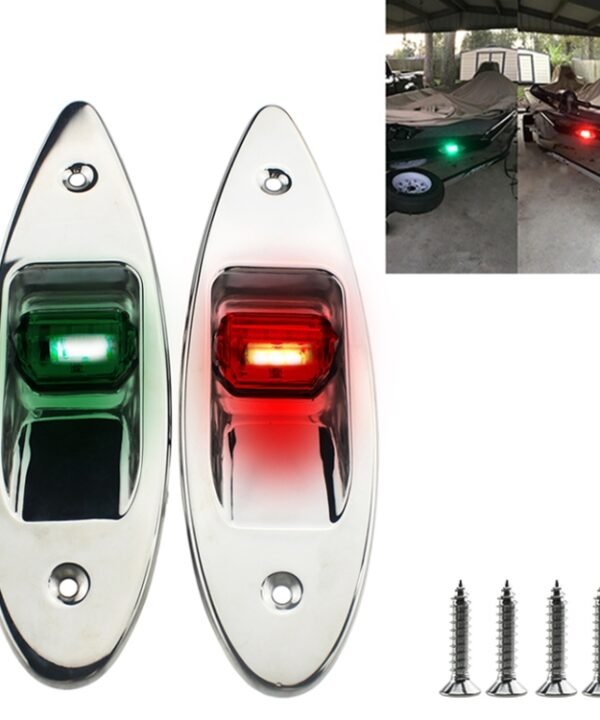 D2944 1W 12V Marine Boat Waterproof Navigational LED Side Bow Tear Drop Lights (Green and Red)