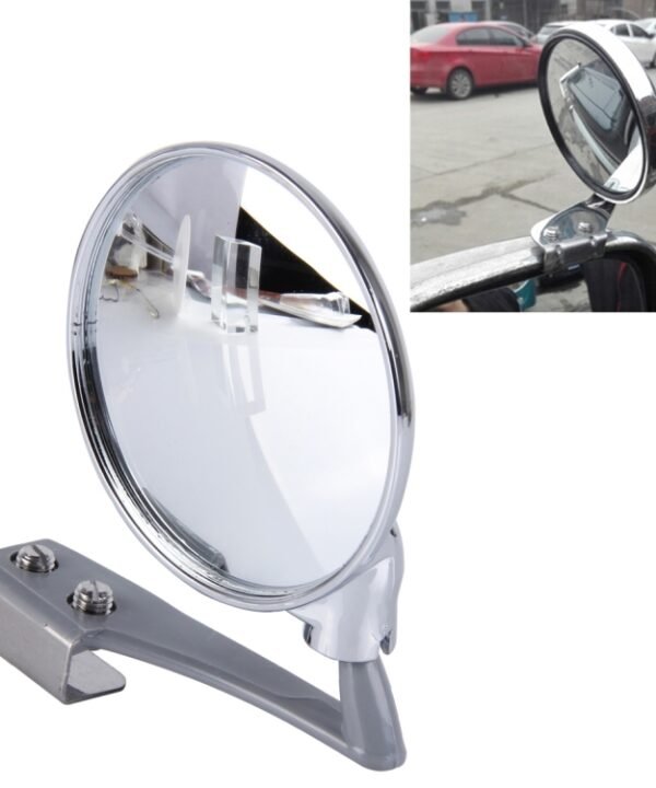 Vehicle Front Blind Area Wide-angle Adjustable Right Side Observation Mirror, Silver Right Side