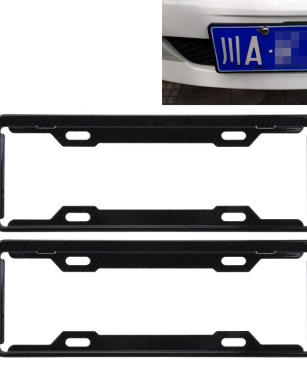 2 PCS Carbon Lead License Plate Frame Simple and Beautiful Car License Plate Frame Holder Universal License Plate Holder(Black)