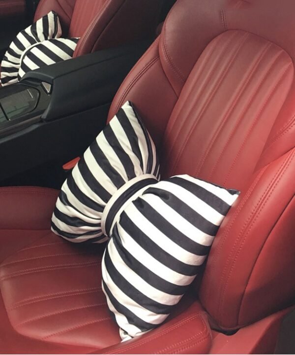 Classical Stripe Bowknot Style Breathable Car Waist Pillow Back Cushion, Size: 35*45cm