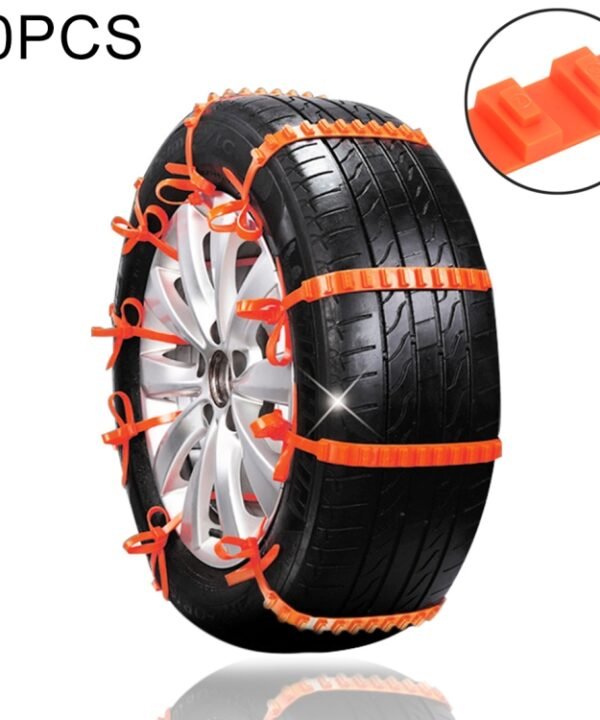 10 PCS Car Tire Emergency Single Grid Anti-skid Chains Tyre Anti-slip Chains