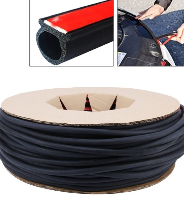 Small D-shaped Car Noise Reduction Sealing Strip with Sticker, Length: 100m