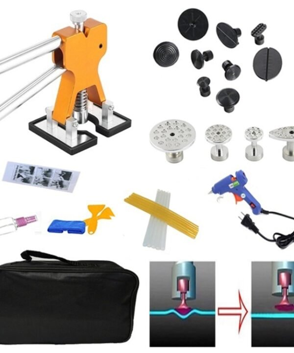 29 in 1 Auto Car Dent Lifter-Glue Puller Aluminium Alloy Tab Bodywork Repair Tools Kit, with 20W Glue Gun, US Plug or EU Plug