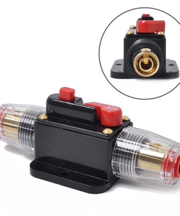 DC 12-24V Car Circuit Breaker Stereo Audio Fuse Holder Insurance 80A Fuse