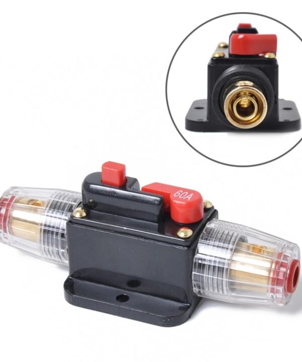 DC 12-24V Car Circuit Breaker Stereo Audio Fuse Holder Insurance 60A Fuse