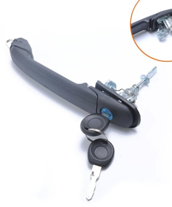 Car Front Door handle 6N0837207C, 66N0837207D + 2 Keys for Volkswagen Polo 1994-2001 / Sharan 1995-2010 / Ford Galaxy 1995-2015 / Seat Alhambra 1996-2010