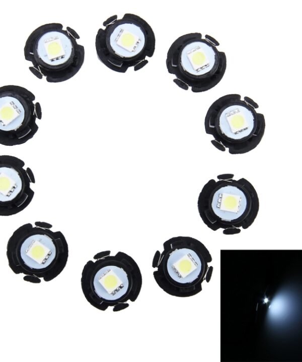 10 PCS 0.3W T6.5 Wedge Instrument Panel LED Light Dashboard Gauge Cluster Indicator Lamp Bulb, 0.3W T6.5