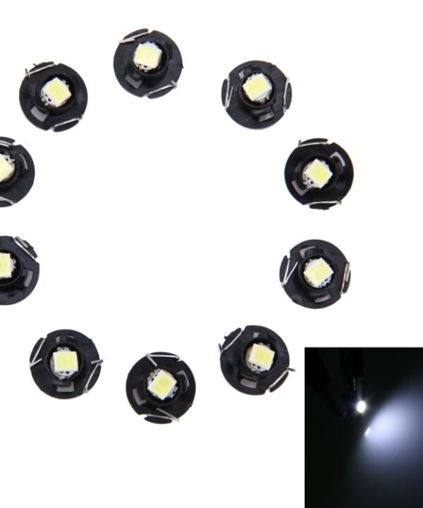 10 PCS 0.5W T4.2 Wedge Instrument Panel LED Light Dashboard Gauge Cluster Indicator Lamp Bulb, 0.5W T4.2
