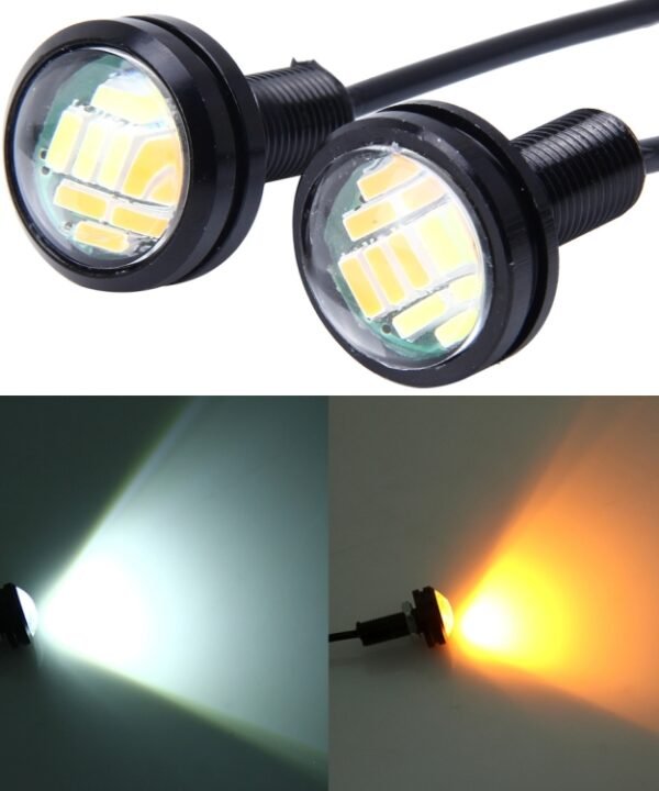 2 PCS 2W Car Auto Eagle Eyes Fog Light Turn Light with 12 SMD-4014 LED Lamps, DC 12V Cable Length: 55cm, SMD-4014, Eagle Eye Light  12V/2W