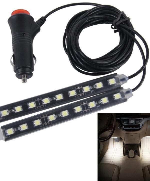 2 in 1 4.5W 18 SMD-5050-LEDs RGB Car Interior Floor Decoration Atmosphere Neon Light Lamp, DC 12V, 2 in 1 4.5W (Pink Light), 2 in 1 4.5W (White Light)