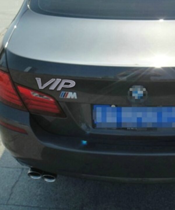 VIP Shape Shining Metal Car Free Sticker, Letter