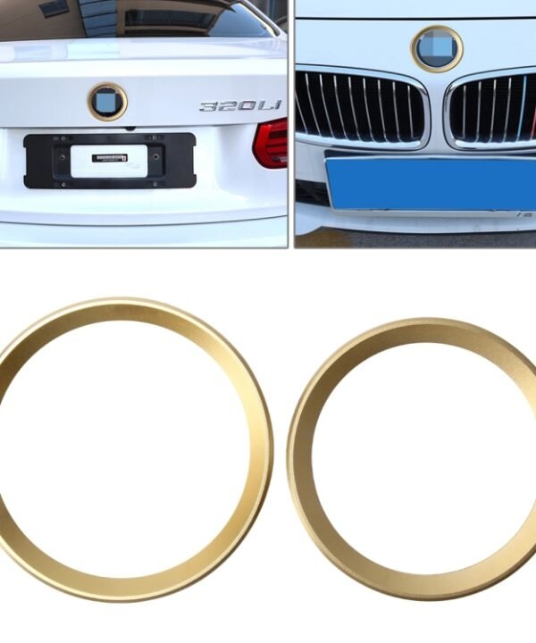 2 PCS/Set Zinc Alloy Steering Wheel Decoration Ring Sticker Logo Car Styling Modification Car Front Logo Ring Decoration Rear Cover Trim Hood Emblem Rings for BMW 3 Series, For BMW 3 Series