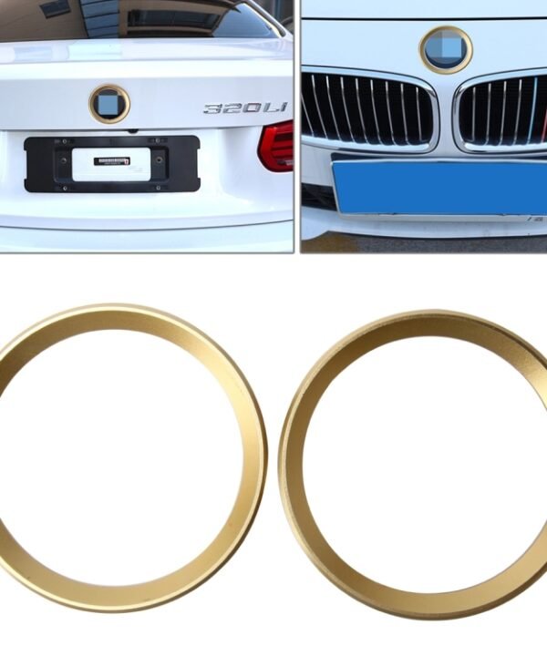 2 PCS Car Logo Decorative Circle Steering Wheel Decoration Ring Sticker Logo Car Styling Modification Car Front Logo Ring Decoration Rear Cover Trim Hood Emblem Rings for BMW 5 Series, For BMW 5 Series