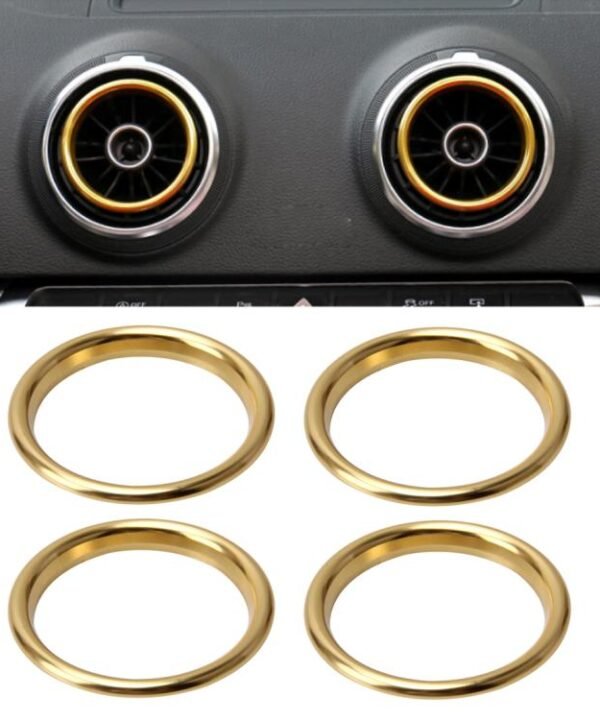 4 PCS Car Outlet Decorative Rings Aluminum Alloy Air Outlet Chrome Trim Ring Car Dashboard  Air Vents Cover Sticker Decoration for Audi A3, For Audi A3