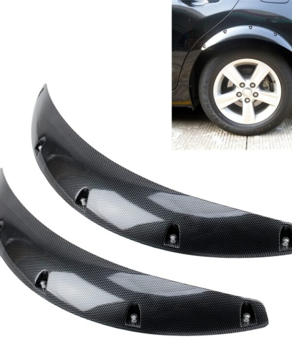 2 PCS 58cm Car Stickers Rubber Large Round Arc Strips Universal Fender Flares Wheel Eyebrow Decal Sticker Eyebrow Car-covers Black Striped Round Arc Strips, 58cm
