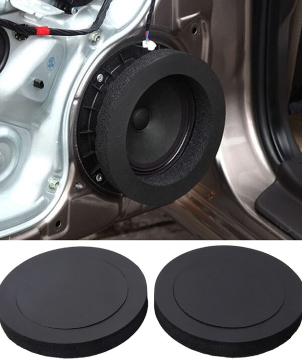 2 PCS Car Sound Insulation Speaker Soundproof Cotton with Self Adhesive Car Sound Insulation Cotton, Outer Diameter : 19.5 cm, Inner Diameter: 14.3 cm