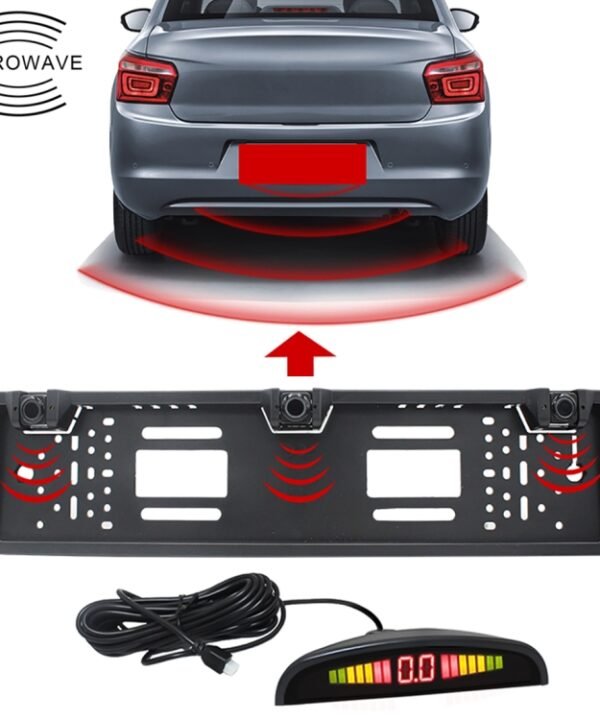 PZ300L Europe Car License Plate Frame Parking Sensors Reversing Radar with 3 Radar Detector