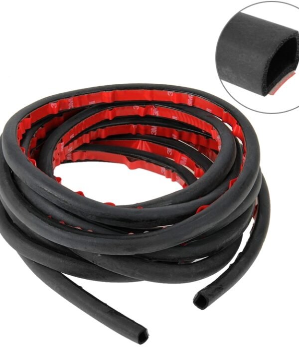 Big D-shaped Car Noise Reduction Sealing Strip with Sticker, Length: 5m