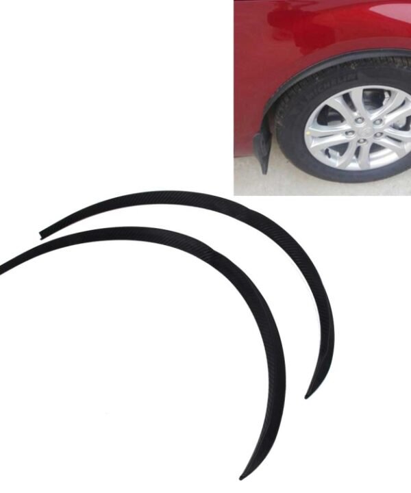 2 PCS 54cm Car Stickers Rubber Large Round Arc Strips Universal Fender Flares Wheel Eyebrow Decal Sticker Eyebrow Car-covers Black Striped Round Arc Strips, 54cm, 75 x 2cm, 45 x 2cm