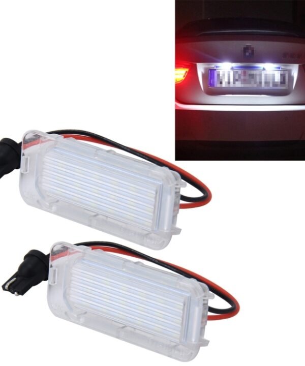 2 PCS License Plate Light with 18  SMD-3528 Lamps for Ford,2W 120LM,6000K, DC12V(White Light)