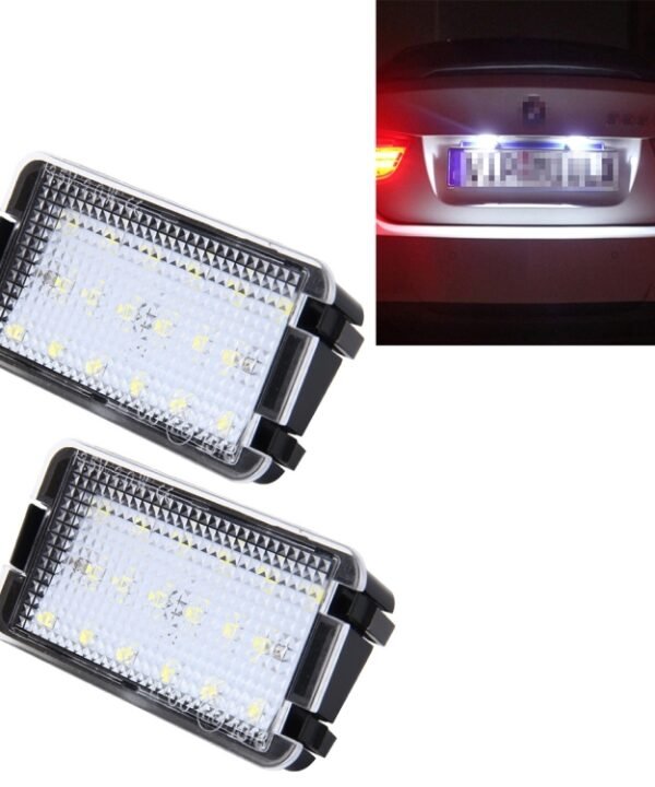 2 PCS LED License Plate Light with 18  SMD-3528 Lamps for Seat,2W 120LM,6000K, DC12V(White Light)