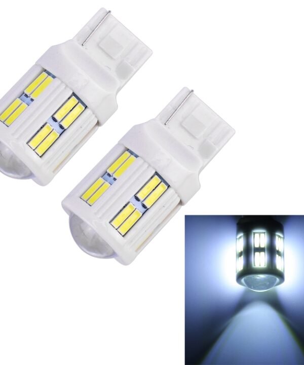 2 PCS T20 / 7440 3W DC 12V 6000K 200LM Car Auto Ceramics Turn Lights / Reversing Light 16LEDs SMD-7020 Lamps, with Projector Lens, T20 / 7440