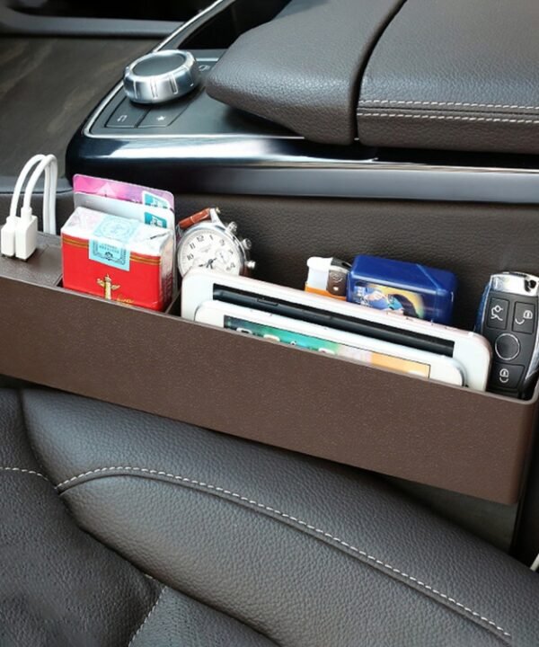 Universal Car Multi-functional Charger Console Side Pocket Seat Gap Side Storage Box, with 2 USB Ports