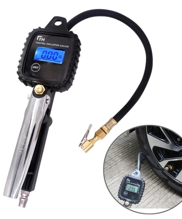 Car Multi-functional Digital LCD Display Tire Air Pressure Inflator Gauge Vehicle Tester Inflation Monitoring