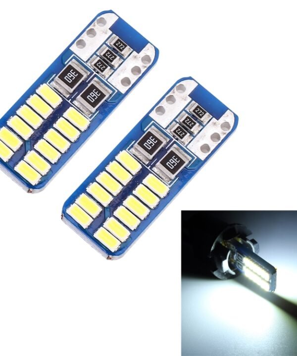 2 PCS T10 / W5W / 168 / 194 DC12V 1.4W 6000K 90LM 12LEDs SMD-3014 Car Reading Lamp Clearance Light, with Decoder
