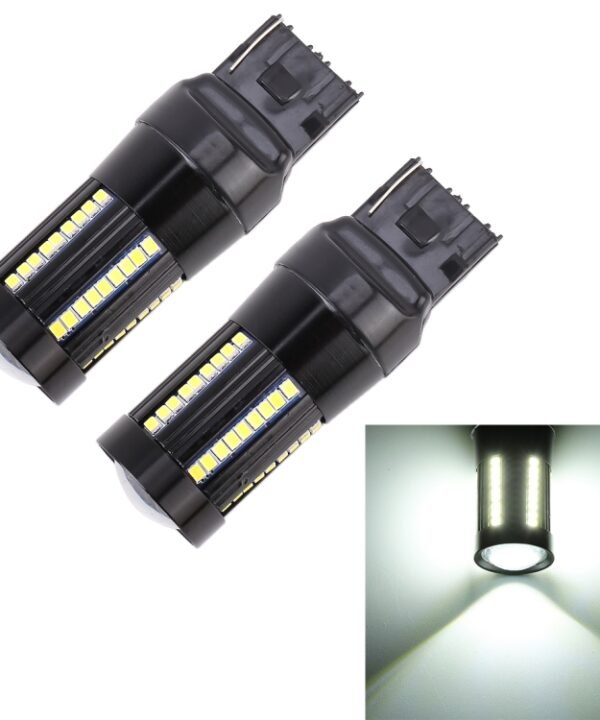 2 PCS T20 / 7440 DC9-16V / 8.2W / 6000K / 655LM Car Auto Reversing Lights / Turn Light 66LEDs SMD-2016 Lamps