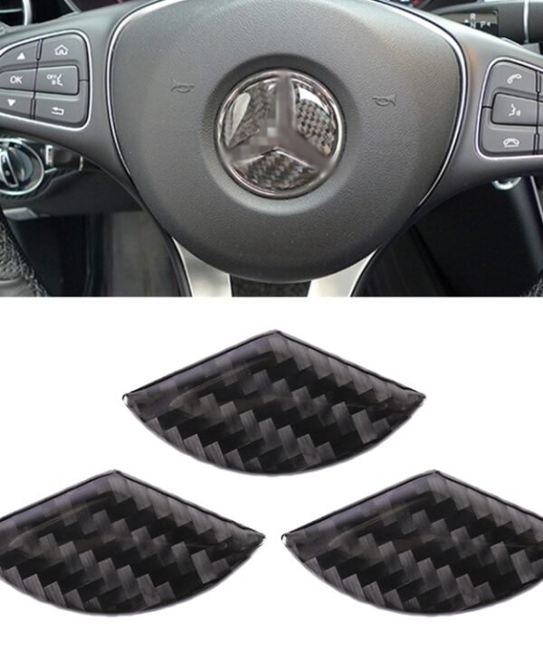 Car Carbon Fiber Steering Wheel Decorative Sticker for Mercedes-Benz GLA 2015-2018