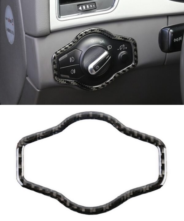 Car Carbon Fiber Headlight Switch Button Decorative Sticker for Audi A4L / A5 / Q5 2009-2016