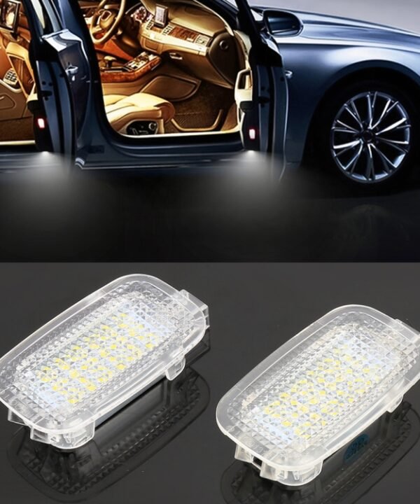 2 PCS LED Car DC 12V 1.5W 6000K 100LM Door Lights Lamps 18LEDs SMD-3528 Lamps for Mercedes Benz