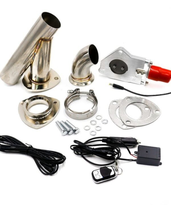 CNSPEED Stainless Steel Car Remote Control Electric Exhaust Valve Pipe Set, Size: 2.25 inch