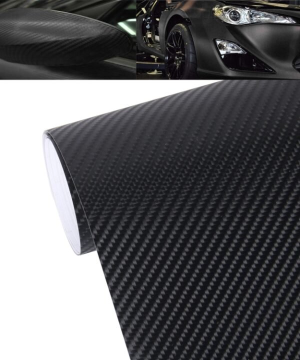 1.52m × 0.5m 4D Deep Blue Gloss Carbon Fiber Vinyl Wrap Car Sticker Decal Bubble Free Air Release