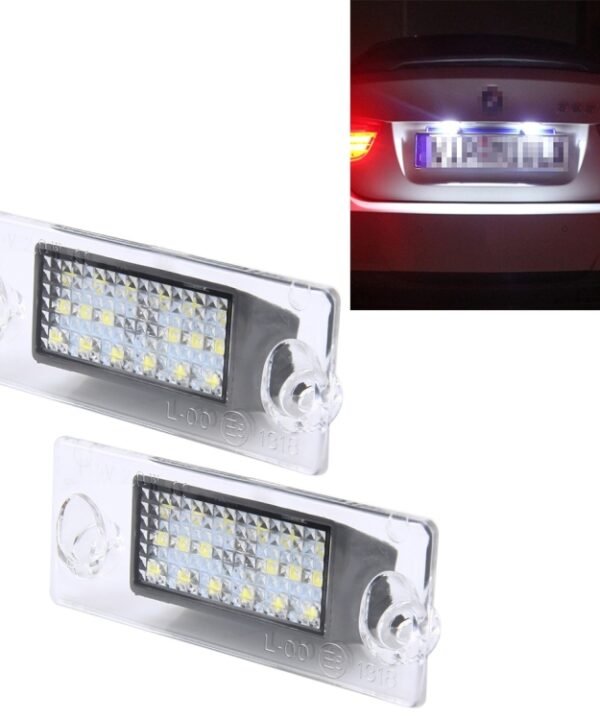 2 PCS License Plate Light with 18  SMD-3528 Lamps for Audi，2W 120LM, DC12V (White Light)