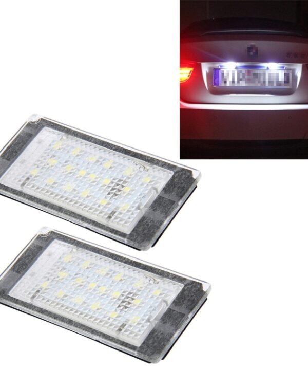 2 PCS License Plate Light with 18  SMD-3528 Lamps for BMW E46 2D M3 1998-2003,2W 120LM,6000K, DC12V (White Light)