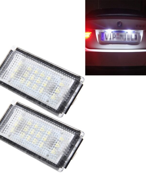 2 PCS License Plate Light with 18  SMD-3528 Lamps for BMW E46 2D M3,2004-2006,2W 120LM,6000K, DC12V (White Light)
