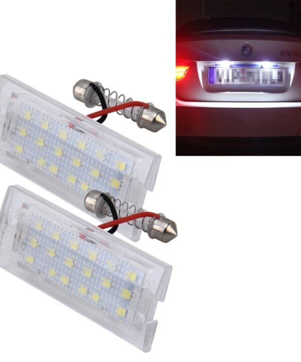 2 PCS License Plate Light with 18  SMD-3528 Lamps for BMW E53(X5),2W 120LM,6000K, DC12V (White Light)
