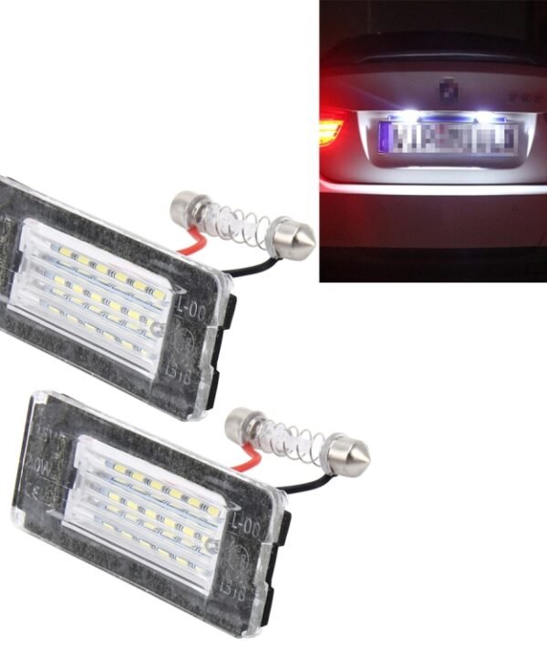 2 PCS License Plate Light with 18  SMD-3528 Lamps for BMW MINI R56,2W 120LM,6000K, DC12V (White Light)