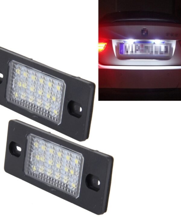 2 PCS License Plate Light with 18  SMD-3528 Lamps for Volkswagen Touareg 2003-2010  ,Prosche  Cayenne 2002-2010,2W 120LM, DC12V (White Light)