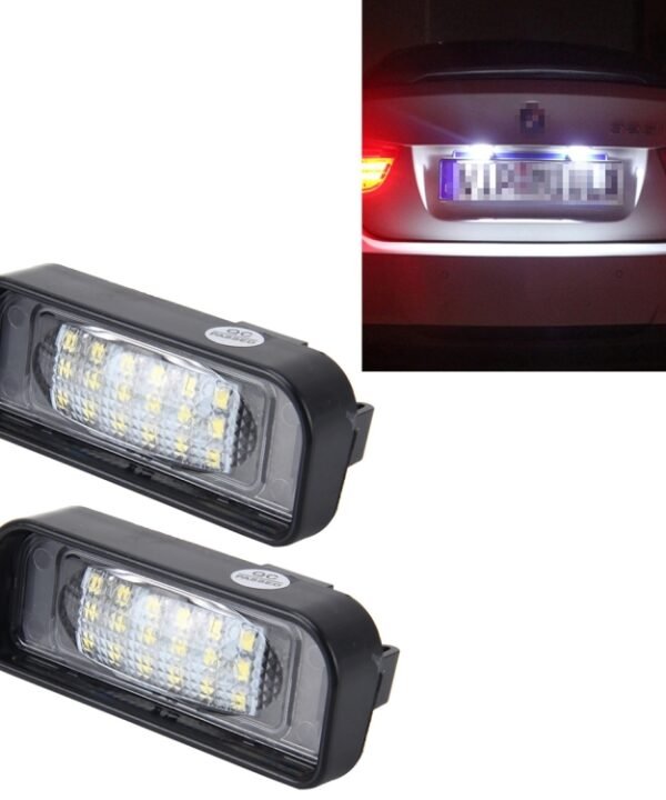 2 PCS License Plate Light with 18  SMD-3528 Lamps with Canbus for Mercedes-Benz W220,2W 120LM,6000K, DC12V(White Light)