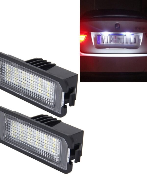 2 PCS License Plate Light with 18  SMD-3528 Lamps for Volkswagen,2W 120LM,6000K, DC12V(White Light)