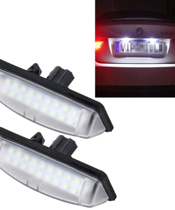 2 PCS License Plate Light with 18  SMD-3528 Lamps for Toyota,2W 120LM,6000K, DC12V(White Light)